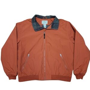 L.L. Bean Warm-Up Jacket Men's 2XL Fleece Lined Solid Copper Full Zip